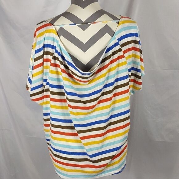 Ing Colorful Striped Drop Back Tee - Picture 4 of 6